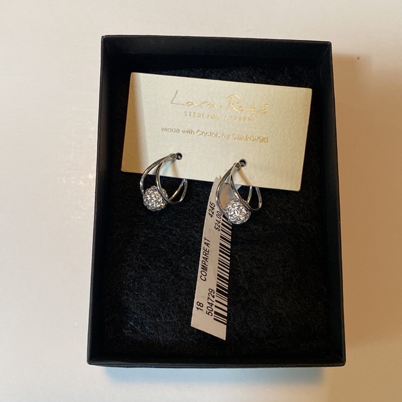 Sterling Silver earrings with Swarovski crystals - Picture 3 of 3